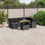 vidaXL 8-dijelni set vrtnih sofa od poliratana s jastucima crni | shoptok.hr