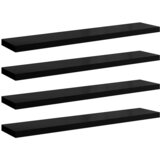  Plutajuće zidne police 4 kom sjajne crne 120x23,5x3,8 cm MDF | shoptok.hr