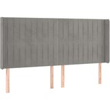  Vzglavje z ušesi svetlo sivo 163x16x118/128 cm žamet, (20793935) | Shoptok.si
