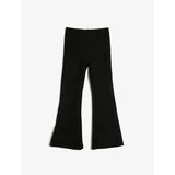 Koton Basic Flared Trousers with Elastic Waist and Ribbed