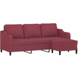  Kavč trosed s stolčkom za noge vinsko rdeč 180 cm blago, (20911135) | Shoptok.si