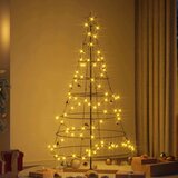 vidaXL Božićno drvo u obliku čunja s stalakom Crna 180 cm Čelik | shoptok.hr