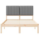  Krevetni okvir s tapiciranim uzglavljem - Prirodna i svjetlosiva 120 x 200 cm | shoptok.hr
