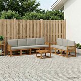  Set vanjskih sofa 8 pcs Prirodna i svjetlosiva Poliester | shoptok.hr