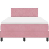  LED Box Spring Krevet Ružičasta 120 x 200 cm Baršun | shoptok.hr