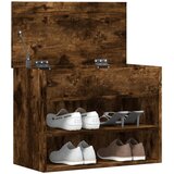  Klupa za cipele dimljeni hrast 60x30x45 cm konstruirano drvo | shoptok.hr