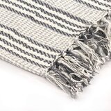 vidaXL pregrinjalo iz bombaža črte 220x250 cm sivo in belo | Shoptok.si