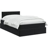  od pjene s madracem i LED-om Crna 120 x 190 cm Baršun | shoptok.hr
