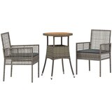vidaXL set jedilnega pohištva komplet 3 siva ratan, kovina, (22067742) | Shoptok.si