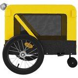 Prikolica za bicikl za ljubimce žuto-crna od tkanine i željeza | shoptok.hr