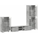  Set TV komoda FLORIN 3 kom. Betonski sivi Konstruirano drvo | shoptok.hr