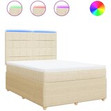 vidaXL Krevet s oprugama i madracem krem 160x200 cm od tkanine | shoptok.hr