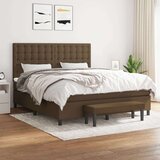  Box spring postelja z vzmetnico temno rjava 180x200 cm blago, (20900990) Cene