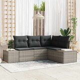  Sjedeća garnitura za vrt 4 kom. Svijetlo siva poliratan Svjetlosiva 209 x 154 x 69 cm | Shoptok.si