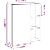 vidaXL kupaonski ormarić s ogledalom i led svjetlom crni 45x13x52 cm | shoptok.hr