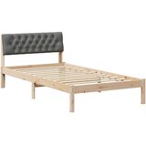  Okvir kreveta smeđe i tamnosivo 100 x 200 cm Masivna borovina | shoptok.hr