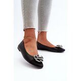 Boto Women's Eco Leather Ballerina Flats with Decorative Detail Black Divinella | shoptok.hr