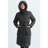 Legendww zenska maslinasto zelena duga jakna sa pojasom | Eponuda.com