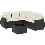  6-dijelni set vrtnih sofa s jastucima crni od poliratana | shoptok.hr
