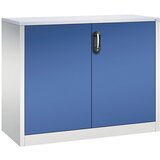 C+P Nizka omara za dokumentacijo ACURADO, 2 predelka za fascikle, VxŠxG 1000 x 1200 x 500 mm, svetlo siva / encijan modra | Shoptok.si