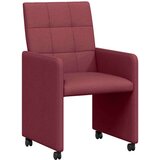 vidaXL jedilni stoli s kolesi 2 pcs vinsko rdeča 58 x 65 x 94 cm blago | Shoptok.si