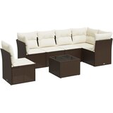  7-dijelni set vrtnih sofa od poliratana s jastucima crni | shoptok.hr