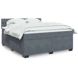 vidaXL Krevet s oprugama i madracem tamnosivi 180x200 cm baršunasti | shoptok.hr