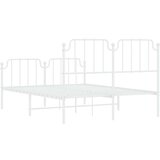 Metalni okvir kreveta uzglavlje i podnožje bijeli 140x200 cm | shoptok.hr