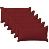  Jastuk s jastukom HOUTEN 6 kom. Vinska crvena Umjetni lan - boja crnog vina 40 x 80 cm 6 | shoptok.hr
