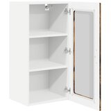  Zidni stakleni ormarić 2 pcs Dimljeni hrast 40 x 31 x 80 cm | Eponuda.com