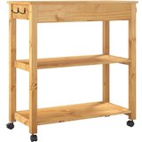 vidaXL Kuhinjski voziček MONZA 84x40x90 cm trdna borovina | Shoptok.si