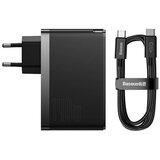 Baseus kućni punjač gan5 pro usb-a/2x usb-c + kabel c-c qc 140w black | shoptok.hr