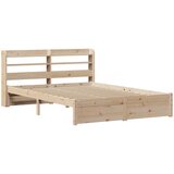 vidaXL Okvir kreveta s uzglavljem 140 x 190 cm od masivne borovine | shoptok.hr