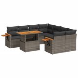  9-dijelni set vrtnih sofa od poliratana s jastucima sivi | shoptok.hr