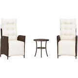  3-dijelni bistro set s jastucima smeđi od poliratana | shoptok.hr