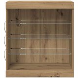  Stranska omarica z LED lučmi, umetni hrast, 60,5x37x67 cm | Shoptok.si