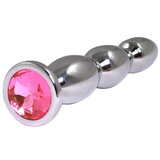  metalni analni dildo sa rozim dijamantom 14cm Cene