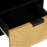 vidaXL TV omarica Črna in zlata 100 x 33 x 46 cm trden mangov les | Shoptok.si