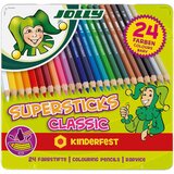  Lesene barvice Jolly kinderfest classic 24 kos v 3D kovčku Cene