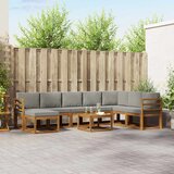  Set vanjskih sofa 9 kom. Prirodna i svijetlo siva | shoptok.hr