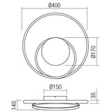  Redo 01-1790 - LED prigušiva zidna svetiljka TORSION LED/27W/230V brončana | Eponuda.com