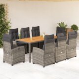  9-dijelni vrtni blagovaonski set sivi od poliratana Siva 190 cm table length | shoptok.hr