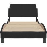 vidaXL Posteljni okvir z vzglavjem črn 90x190 cm blago | Shoptok.si