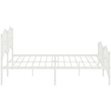 Metalni okvir kreveta uzglavlje i podnožje bijeli 193 x 203 cm | shoptok.hr