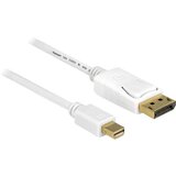 Delock Mini-DisplayPort/DisplayPort adapterski kabel mini DisplayPort vtič, DisplayPort vtič 5.00 m bela 83484 pozlačeni konektorji DisplayPort kabel, (20415546) Cene