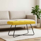 Klupa s gumbastim tkanjem Svijetlo žuta 80 x 40 x 46 cm Tkanina | Eponuda.com