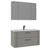 Hanah home Kupatilski ormarić sa umivaonikom i ogledalom (2 komada) Bari 100 v2 251 | Eponuda.com