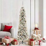 vidaXL Umestno božično drevo Bela 180 cm PVC, kovina in plastika | Shoptok.si