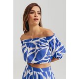 Legendww letnja bluza sa spustenim ramenima i puf rukavima