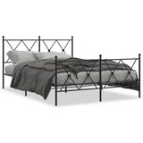 vidaXL Metalni okvir kreveta uzglavlje i podnožje crni 137x190 cm | shoptok.hr